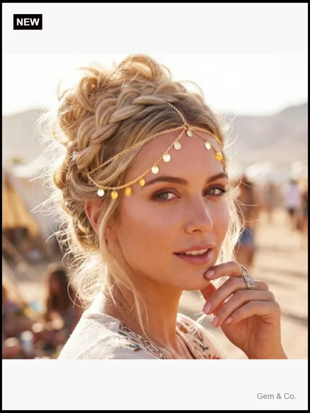 Women's Bohemian Layered Forehead Chain Festival Hair Accessories Headpiece